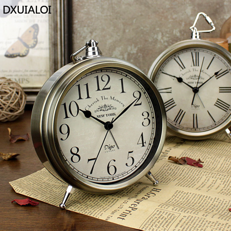 Vintage Alarm Clock - DXUIALOI Retro Simple Student Dormitory Desktop