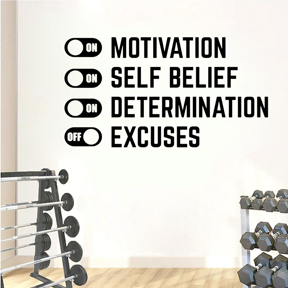Home Decor Quotes On Wall - Gym Toggle on/Off Quote Wall Sticker