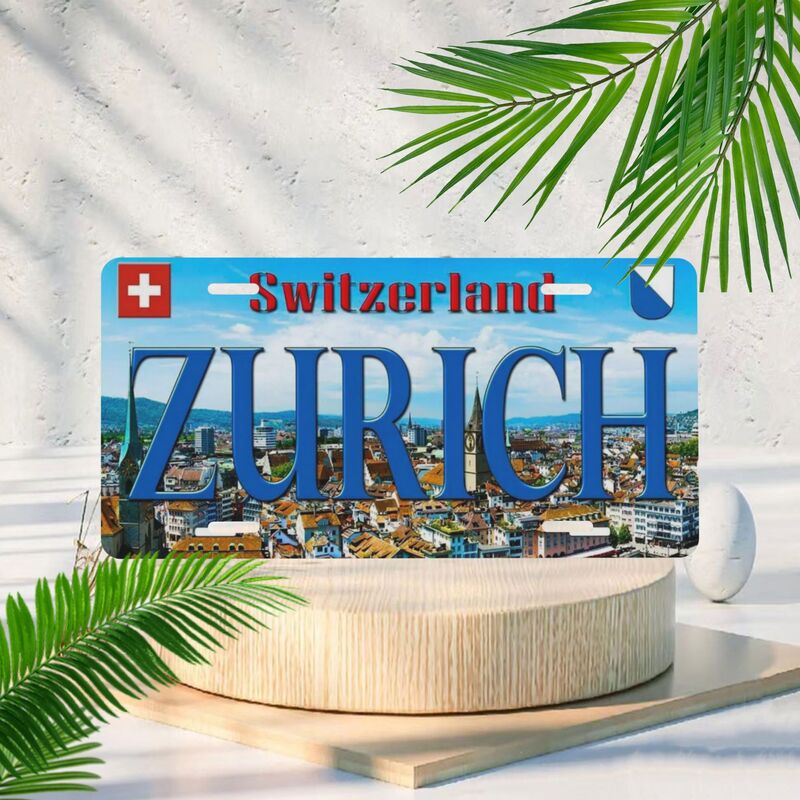 Home Decor Zurich - Switzerland Zurich Aluminum Plaque, City Landscape