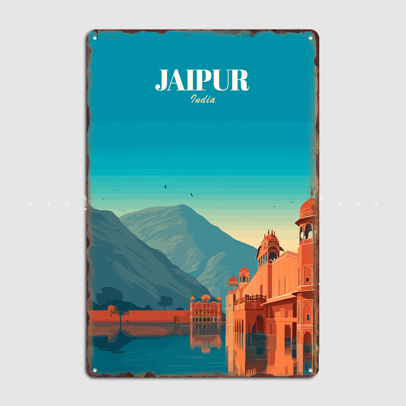 Home Decor Jaipur - Jaipur, India Travel Poster Metal Sign