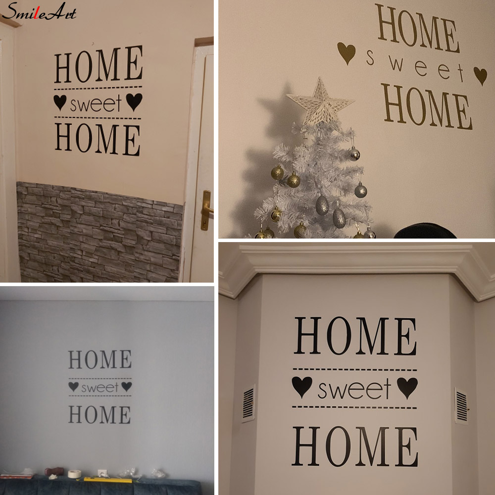 Home Decor Quotes On Wall - Home Sweet Home Phrase Wall Sticker
