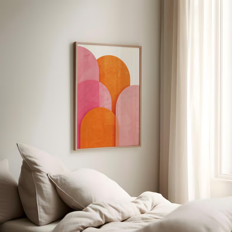 Modern Abstract Colorful Pink  - огляд і ціна Home Decor Orange