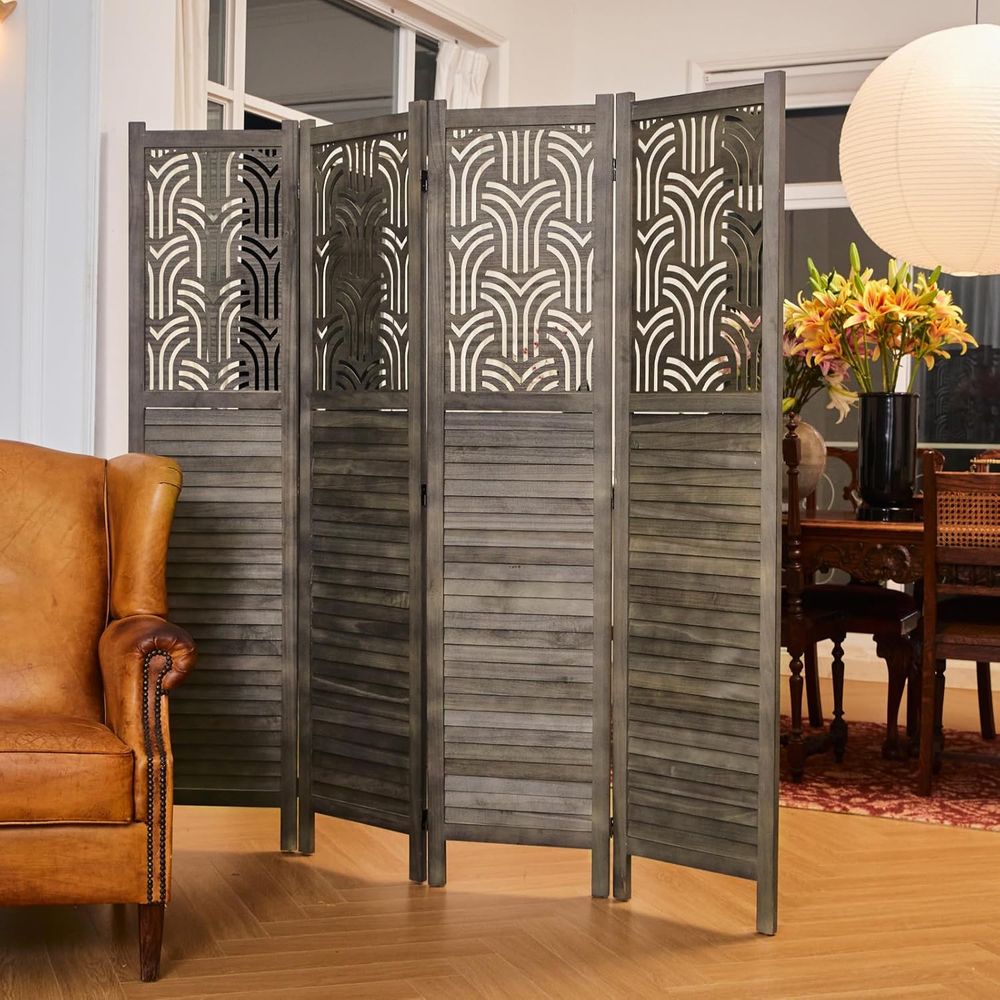 66.9 4-Panel Wooden Carved Roo - огляд і ціна Room Divider Screen
