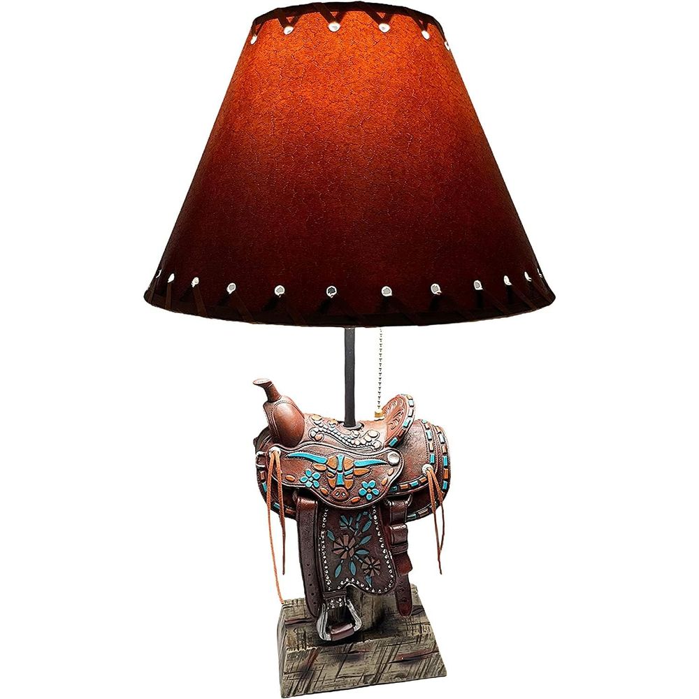 Western Brown and Teal Longhor - огляд і ціна Home Decor Lamp