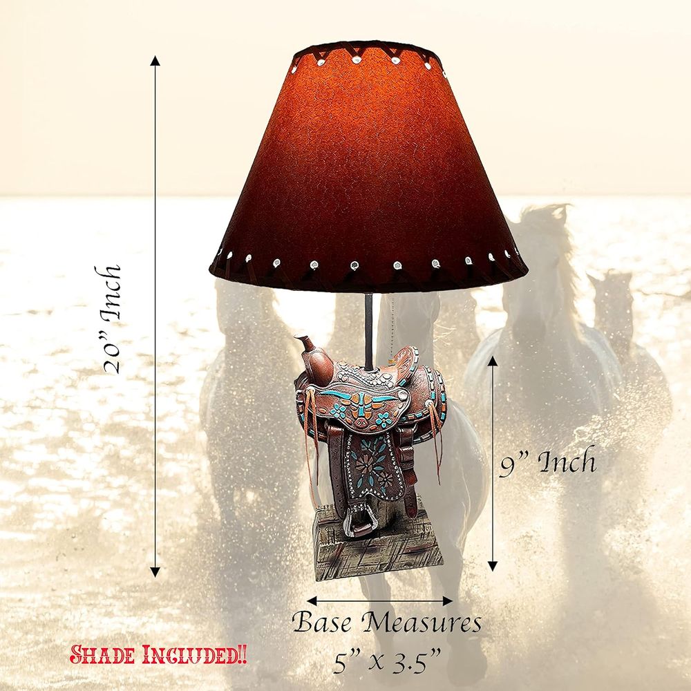 Western Brown and Teal Longhor - огляд і ціна Home Decor Lamp