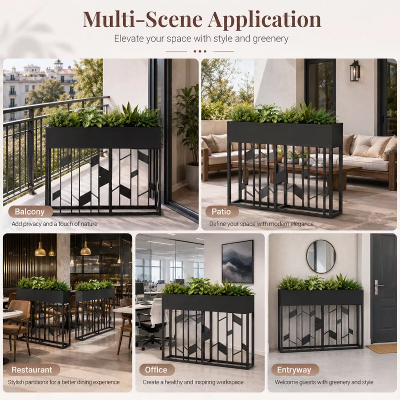Matte Black Metal Planter Box  - огляд і ціна Room Divider Screen