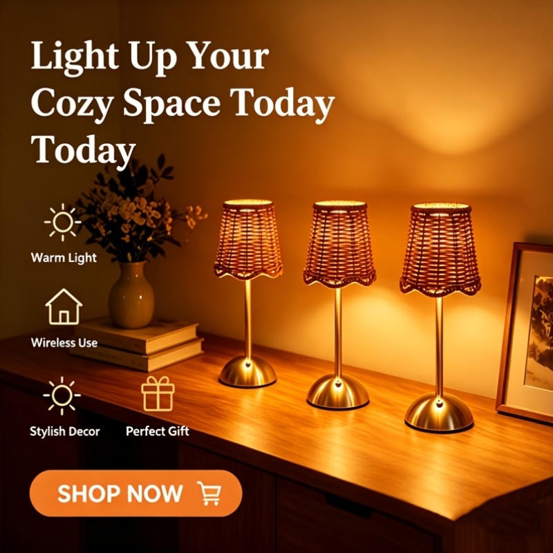 Bohemian Woven Rattan Art Tabl - огляд і ціна Home Decor Lamp