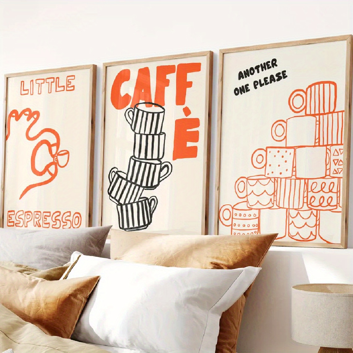 1/3pcs Italian Coffee Canvas P - огляд і ціна Home Decor Orange