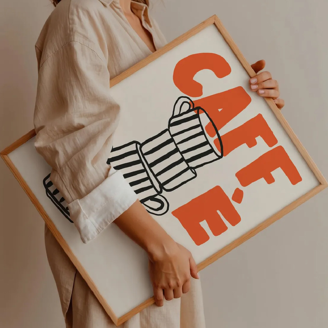 1/3pcs Italian Coffee Canvas P - огляд і ціна Home Decor Orange