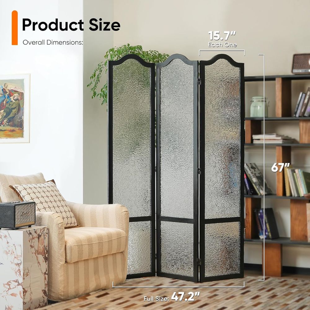 Black 3-Panel Acrylic Room Div - огляд і ціна Room Divider Screen