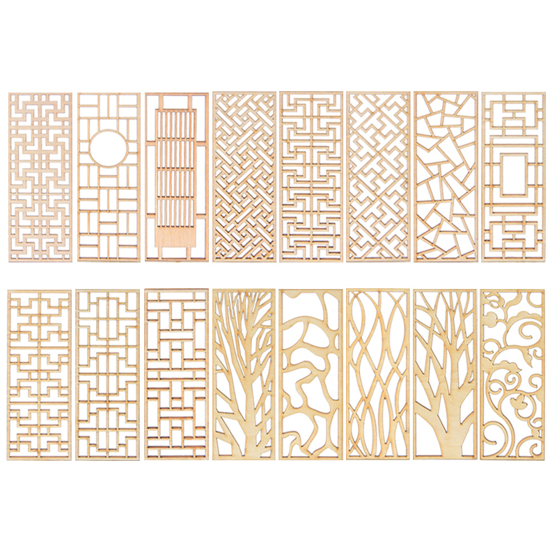 4pcs Wooden Miniature Partitio - огляд і ціна Room Divider Screen
