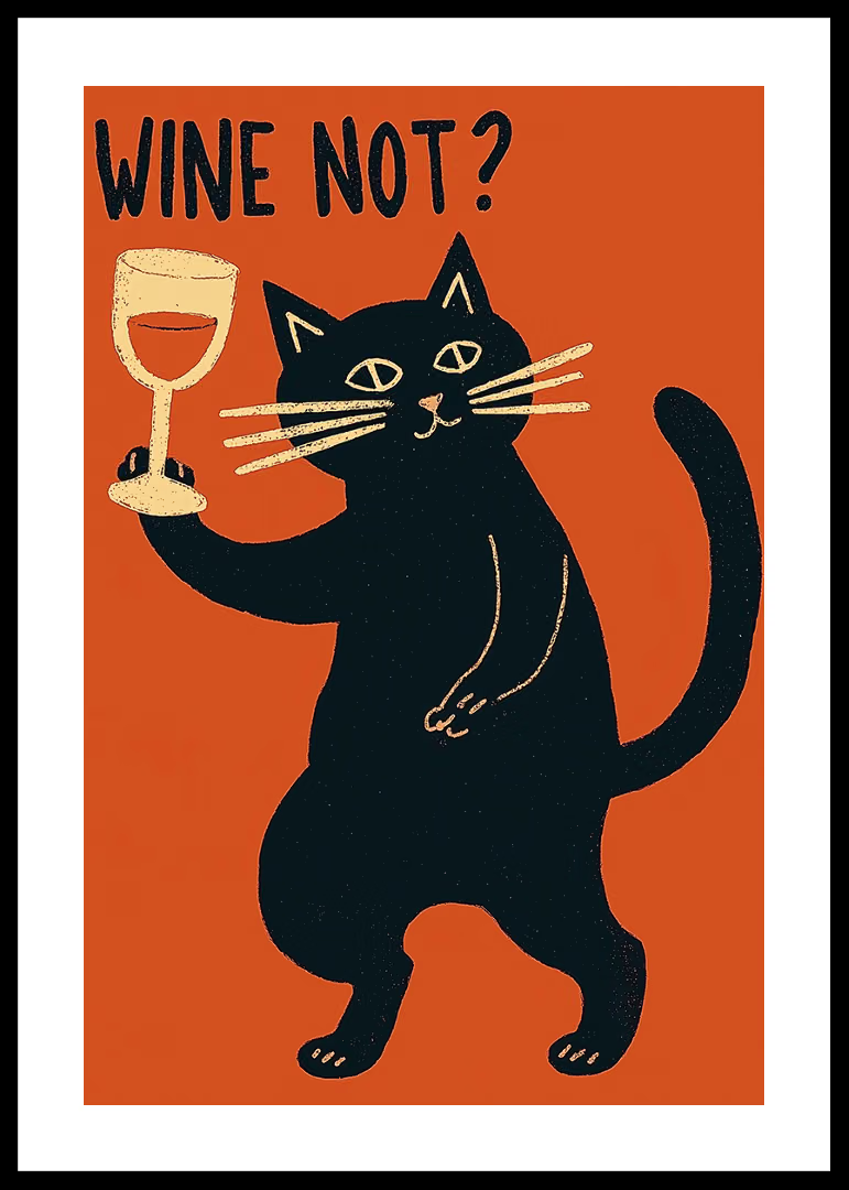 Black Cat Wine Not Funny Canva - огляд і ціна Home Decor Orange