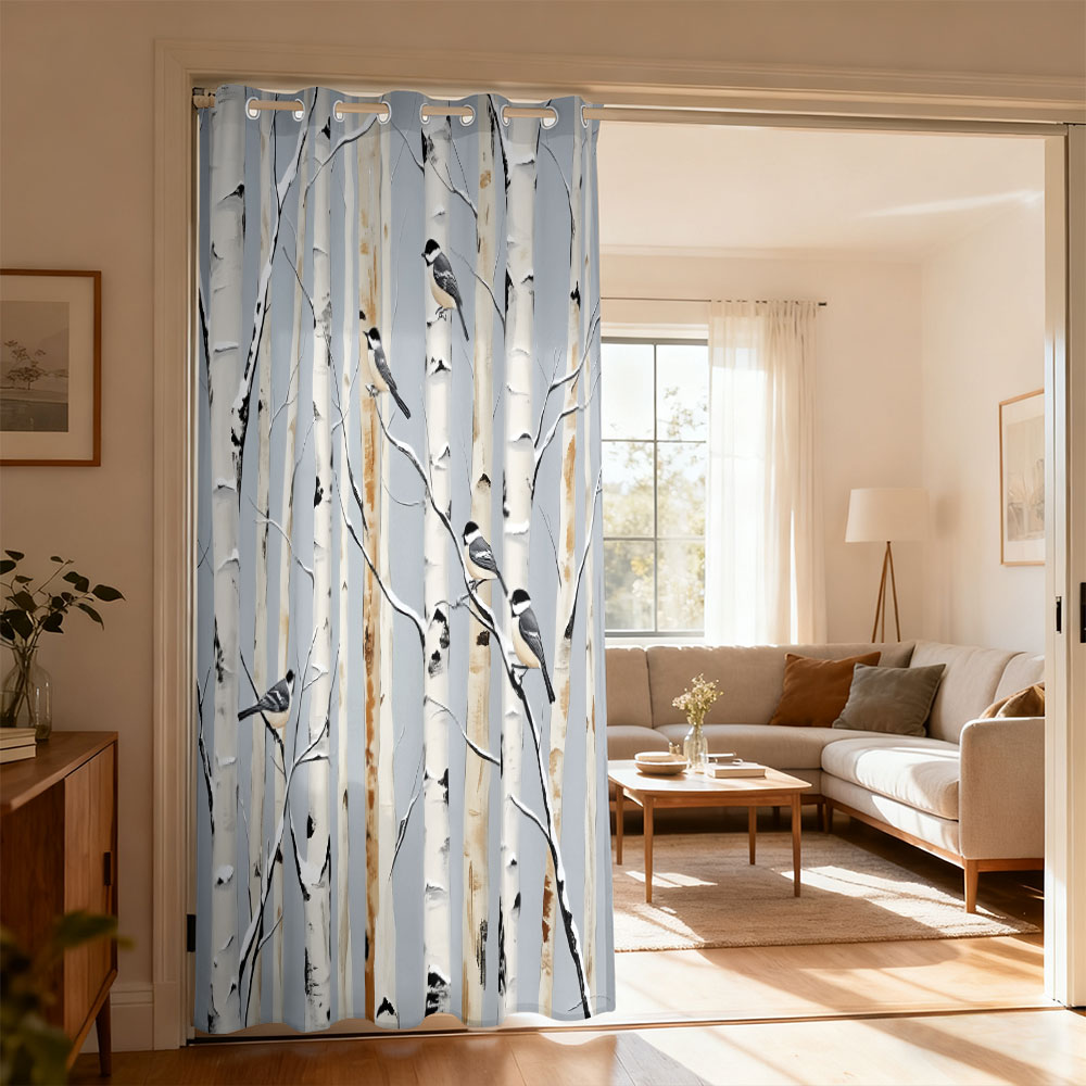 1pc birch forest titmouse prin - огляд і ціна Home Decor Curtain