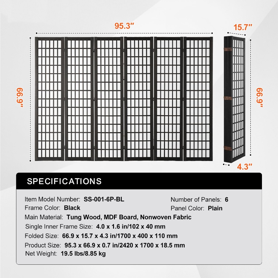 6 Panel Japanese Room Divider  - огляд і ціна Room Divider Screen