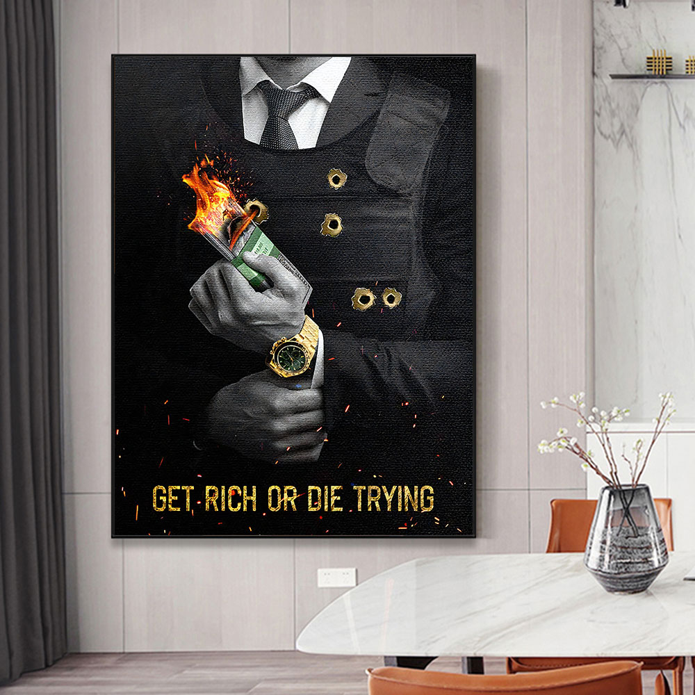 Motivating Quote Get Rich or D - огляд і ціна Home Decor Quotes On Wall