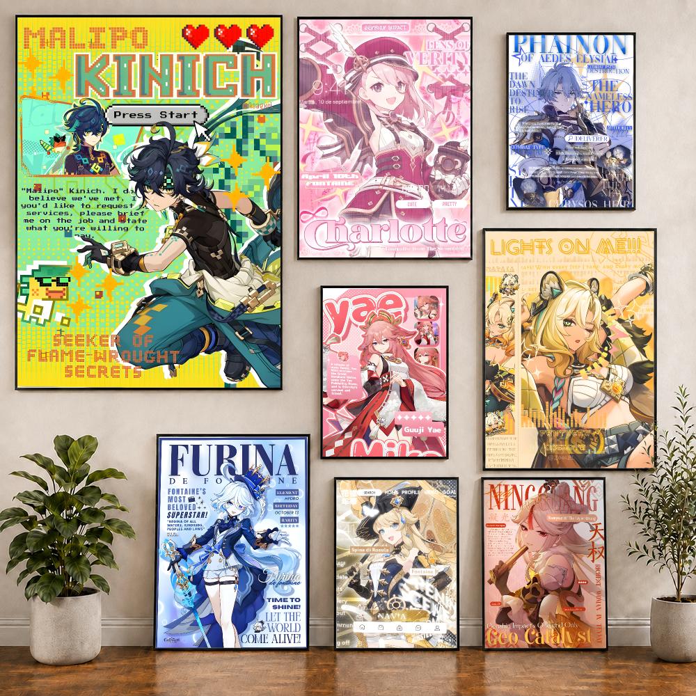 genshin magazine style Poster  - огляд і ціна Home Decor Magazine