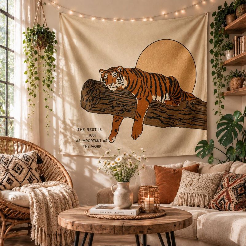 VIKAMA Wall Tapestry Boho Tige - огляд і ціна Home Decor Quotes On Wall