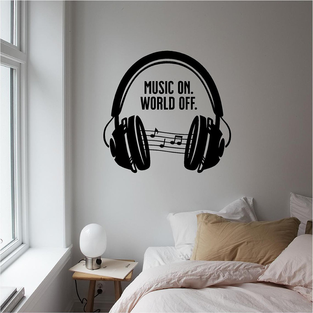 Music headset Wall Decals Quot - огляд і ціна Home Decor Quotes On Wall