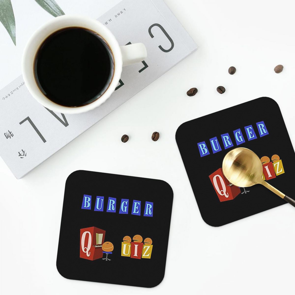 Burger Quiz New Logo Coasters  - огляд і ціна Home Decor Quiz