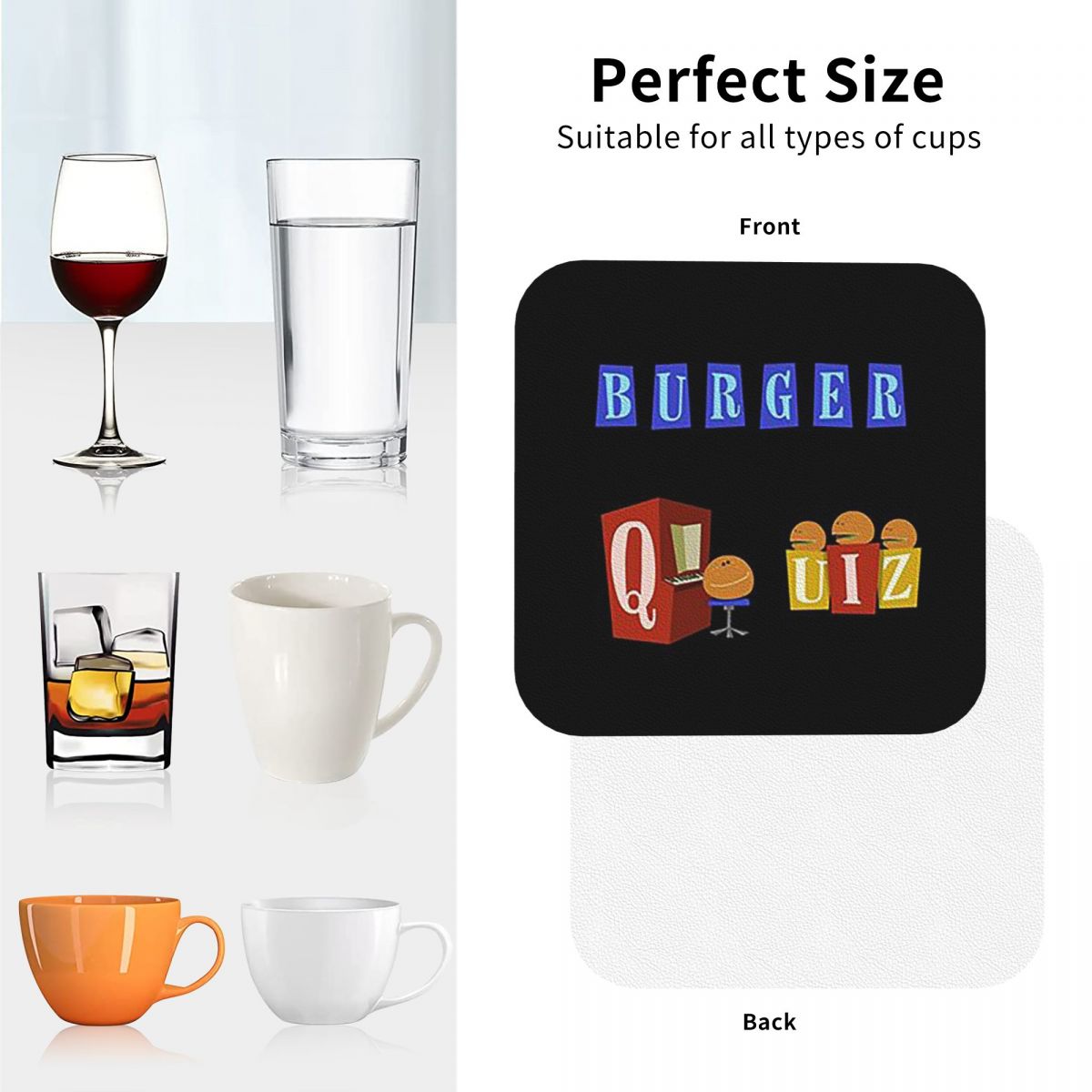 Burger Quiz New Logo Coasters  - огляд і ціна Home Decor Quiz