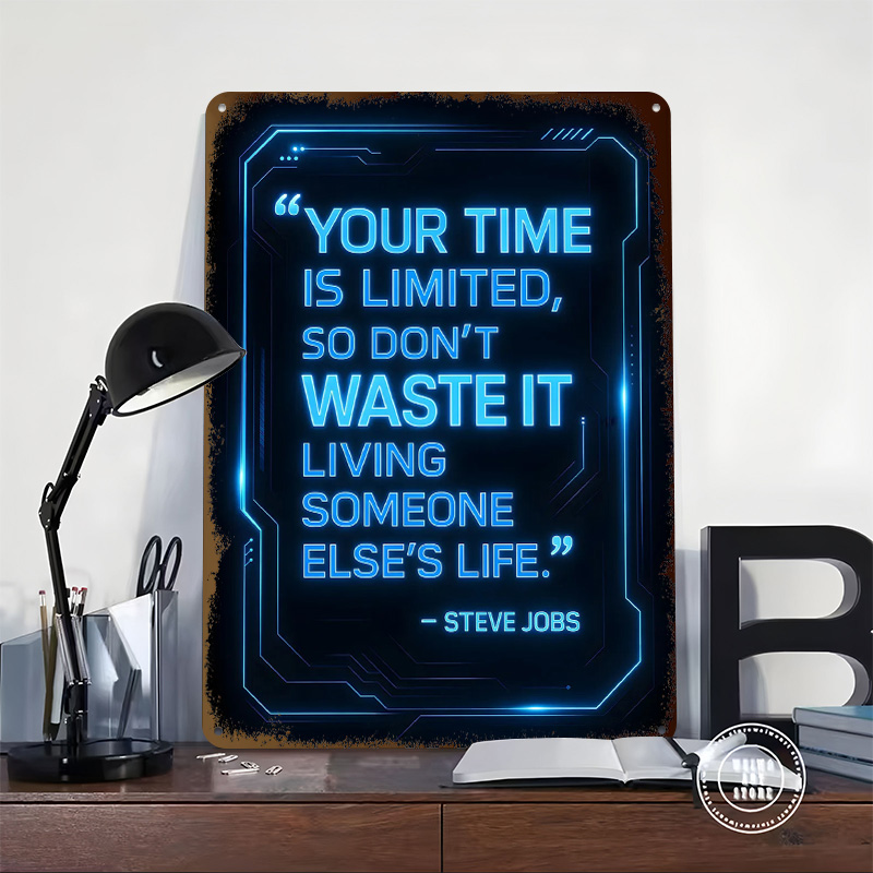 Steve Jobs Quote on Time Metal - огляд і ціна Home Decor Quotes On Wall