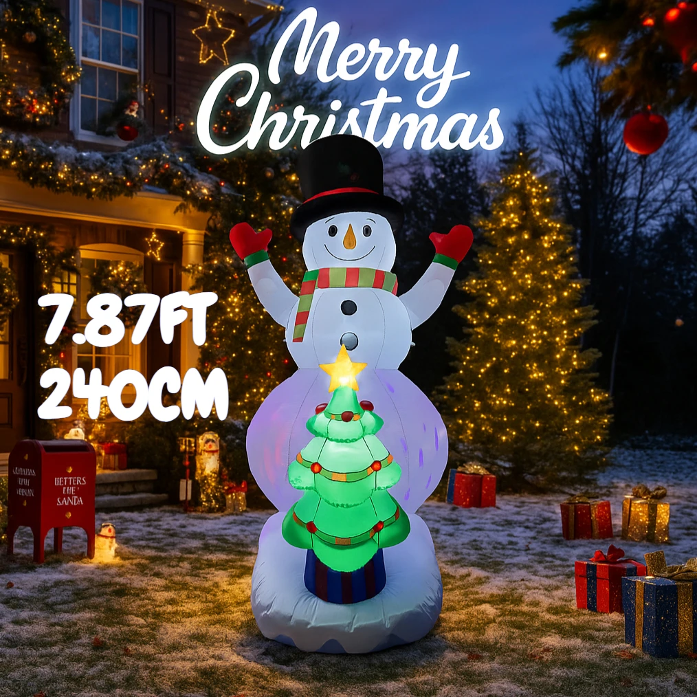 7.87FT Inflatable Snowman Chri - огляд і ціна Home Decor Xmas Tree