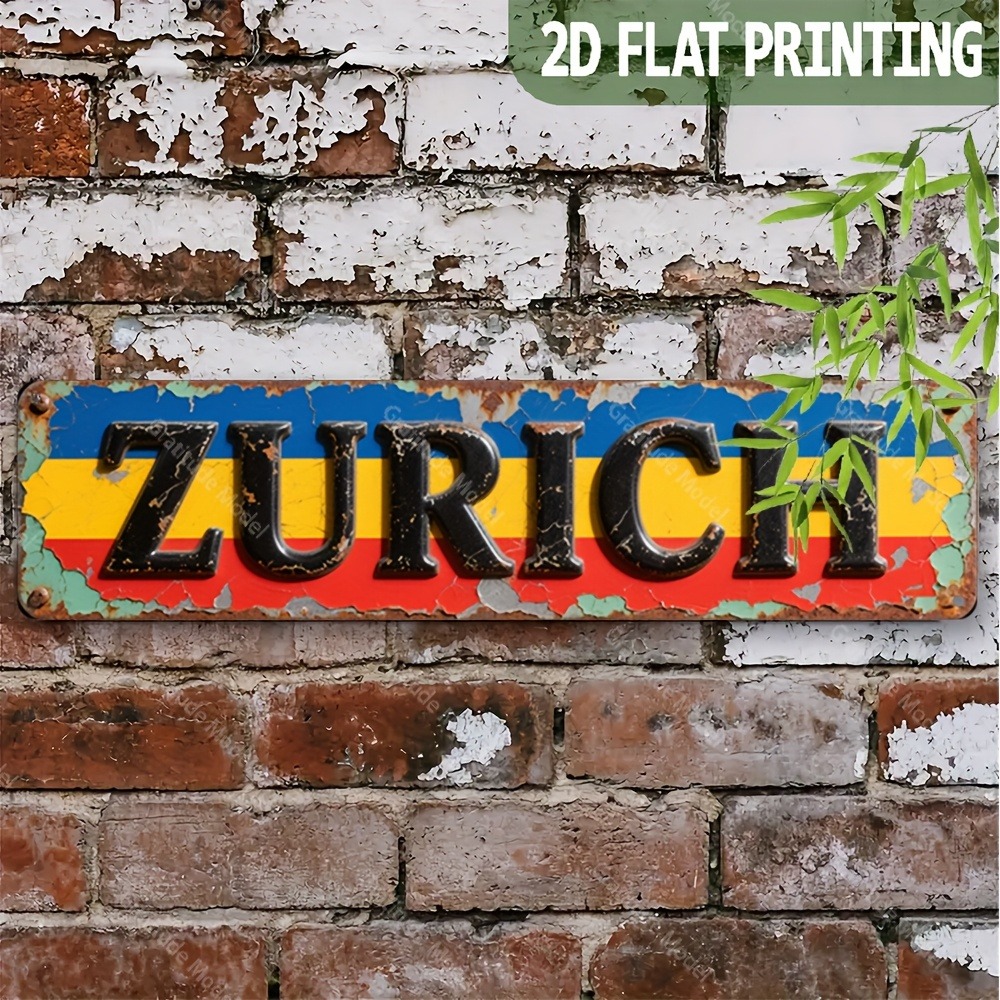 Custom Zurich Sign 2D Flat 1pc - огляд і ціна Home Decor Zurich