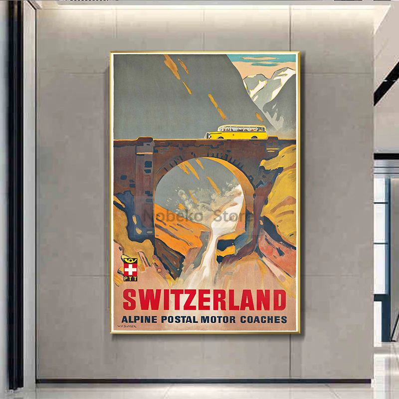 Switzerland Vintage Travel Pos - огляд і ціна Home Decor Zurich