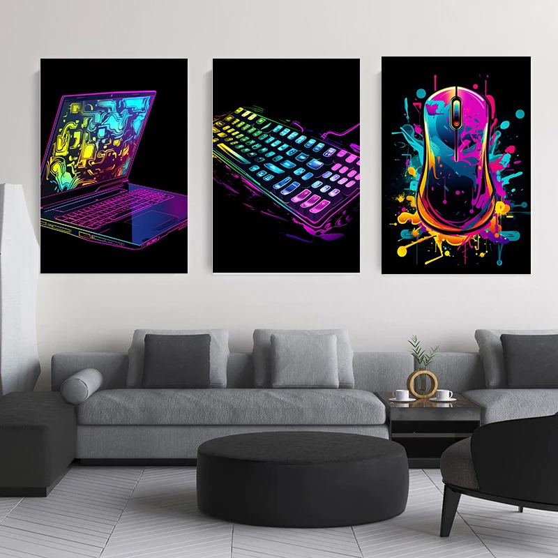 Watercolor Neon Video Game Pos - огляд і ціна Home Decor Xbox Games