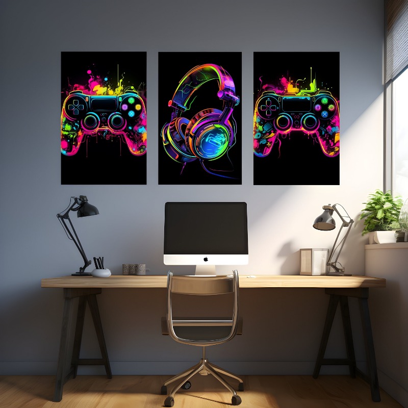 Watercolor Neon Video Game Pos - огляд і ціна Home Decor Xbox Games