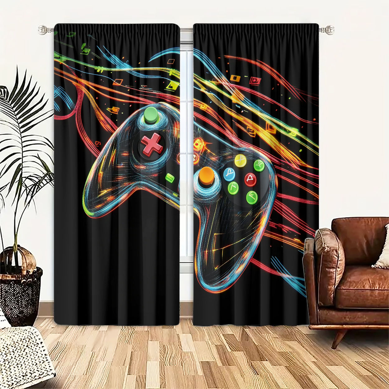 Neon Gaming Controller Curtain - огляд і ціна Home Decor Youtube Videos